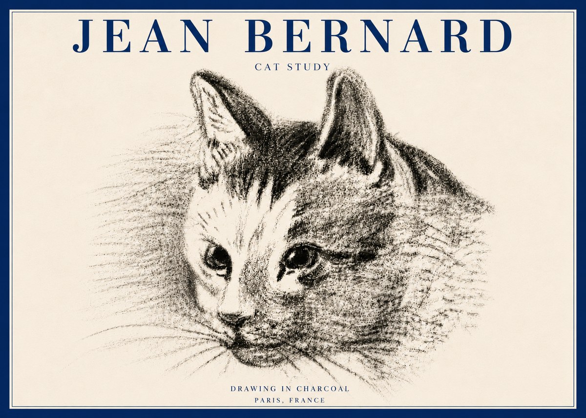 Jean Bernard Cat Study III No6 - Póster