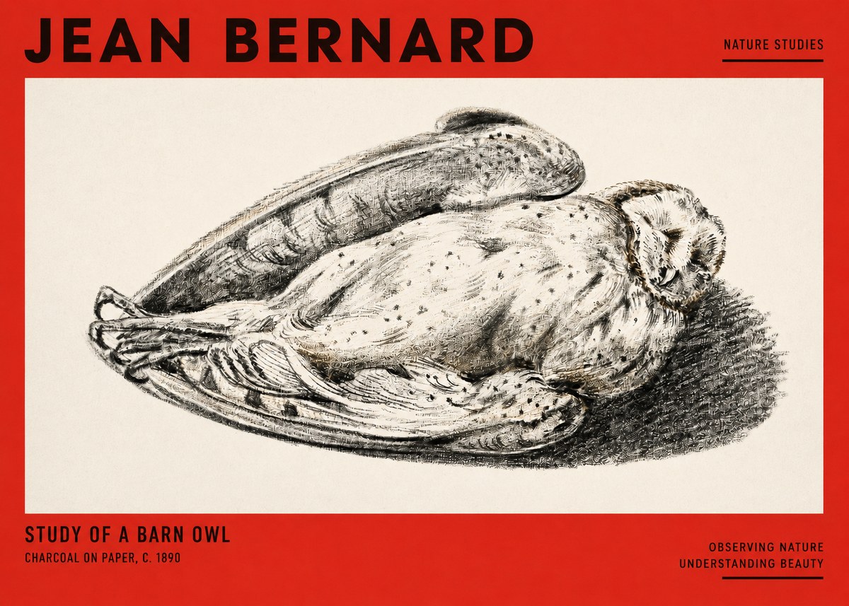 Jean Bernard Sleeping Owl No3 - Póster