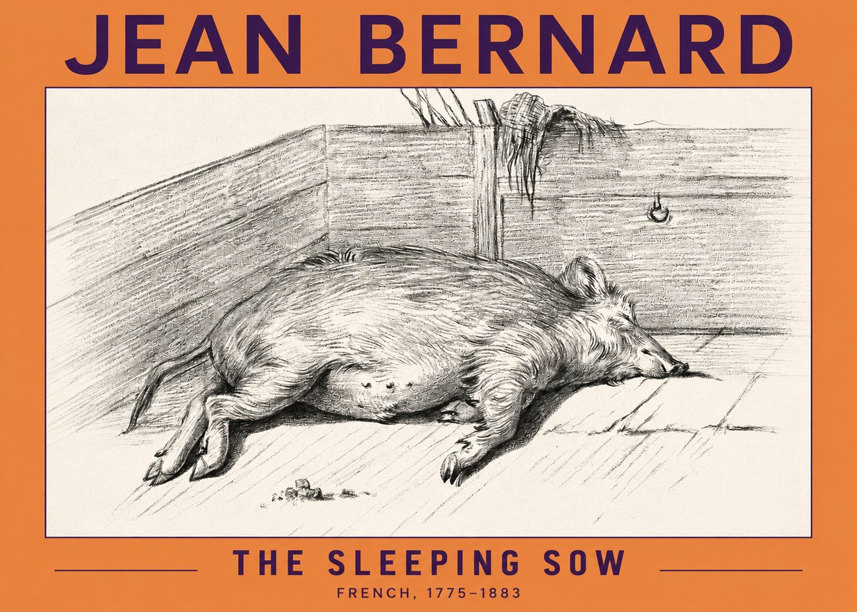 Jean Bernard The Sleeping Sow No2 - Póster