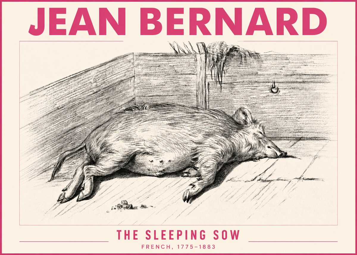 Jean Bernard The Sleeping Sow No3 - Póster
