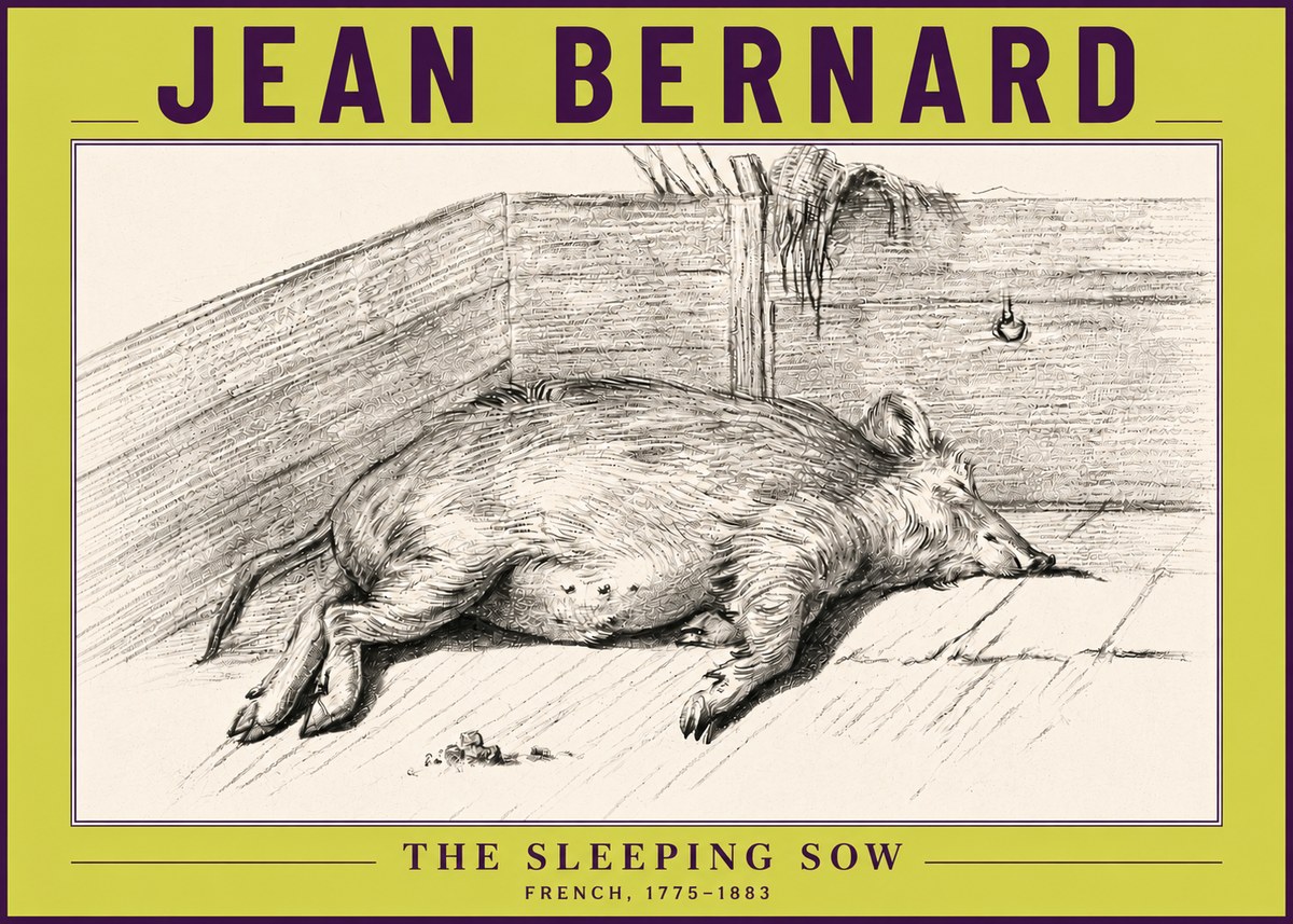 Jean Bernard The Sleeping Sow No6 - Póster