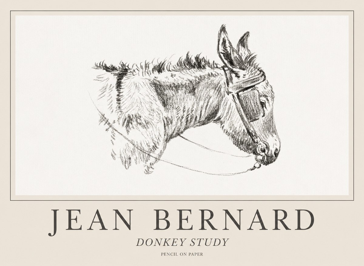 Jean Bernard Donkey Study II No1 - Póster