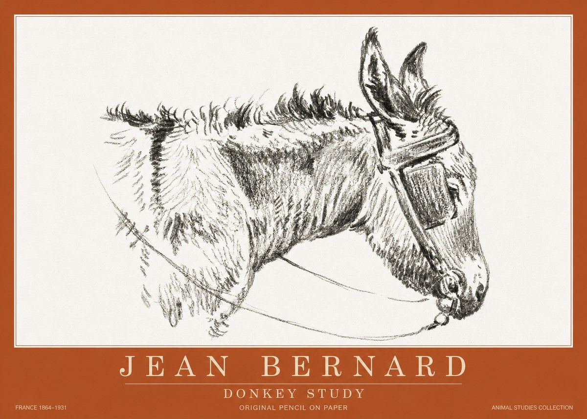 Jean Bernard Donkey Study II No2 - Póster
