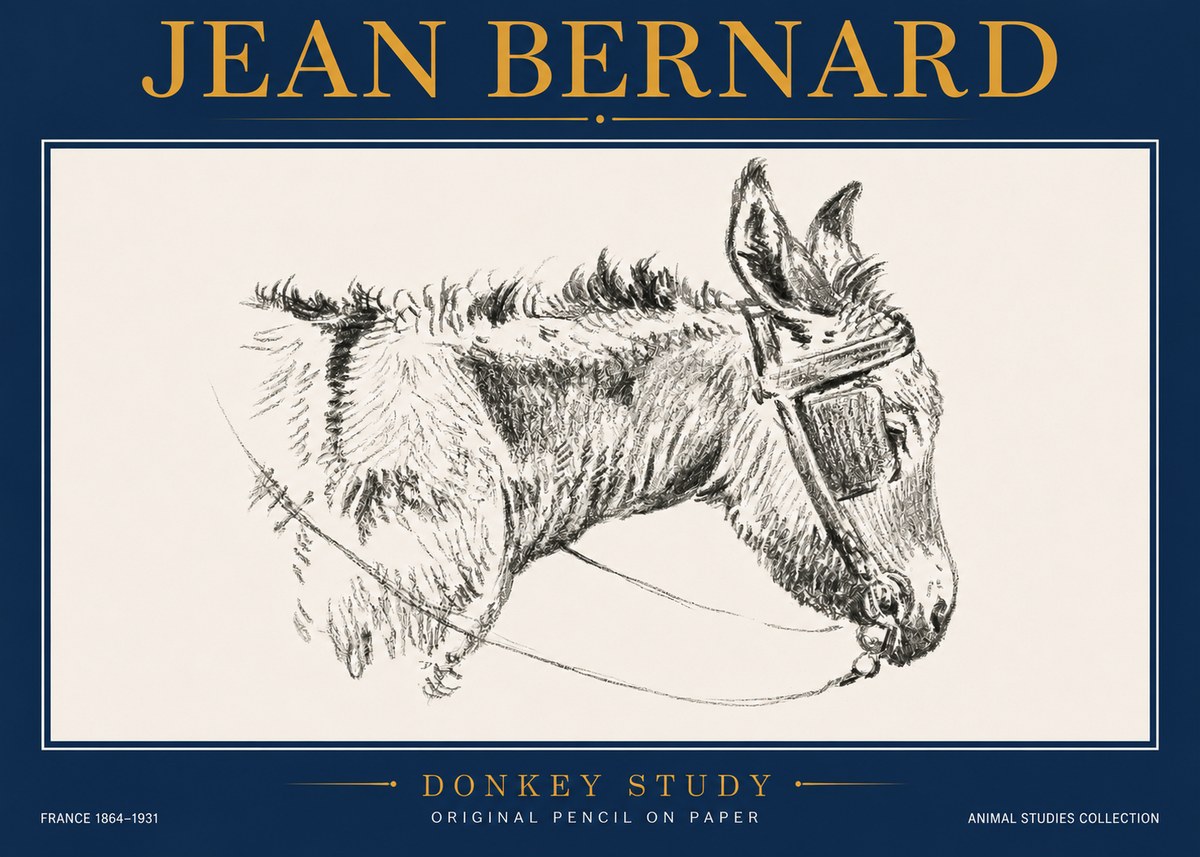 Jean Bernard Donkey Study II No4 - Póster
