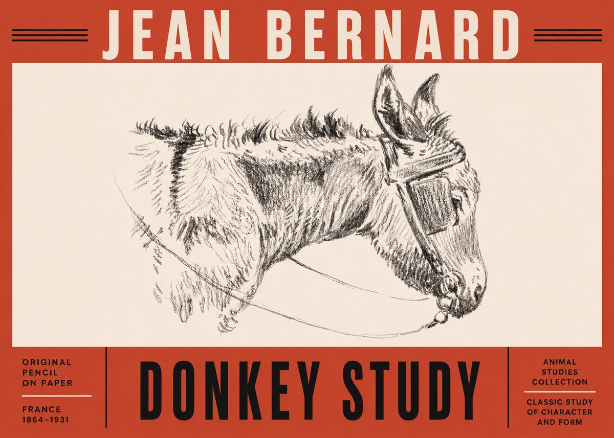 Jean Bernard Donkey Study II No5 - Póster