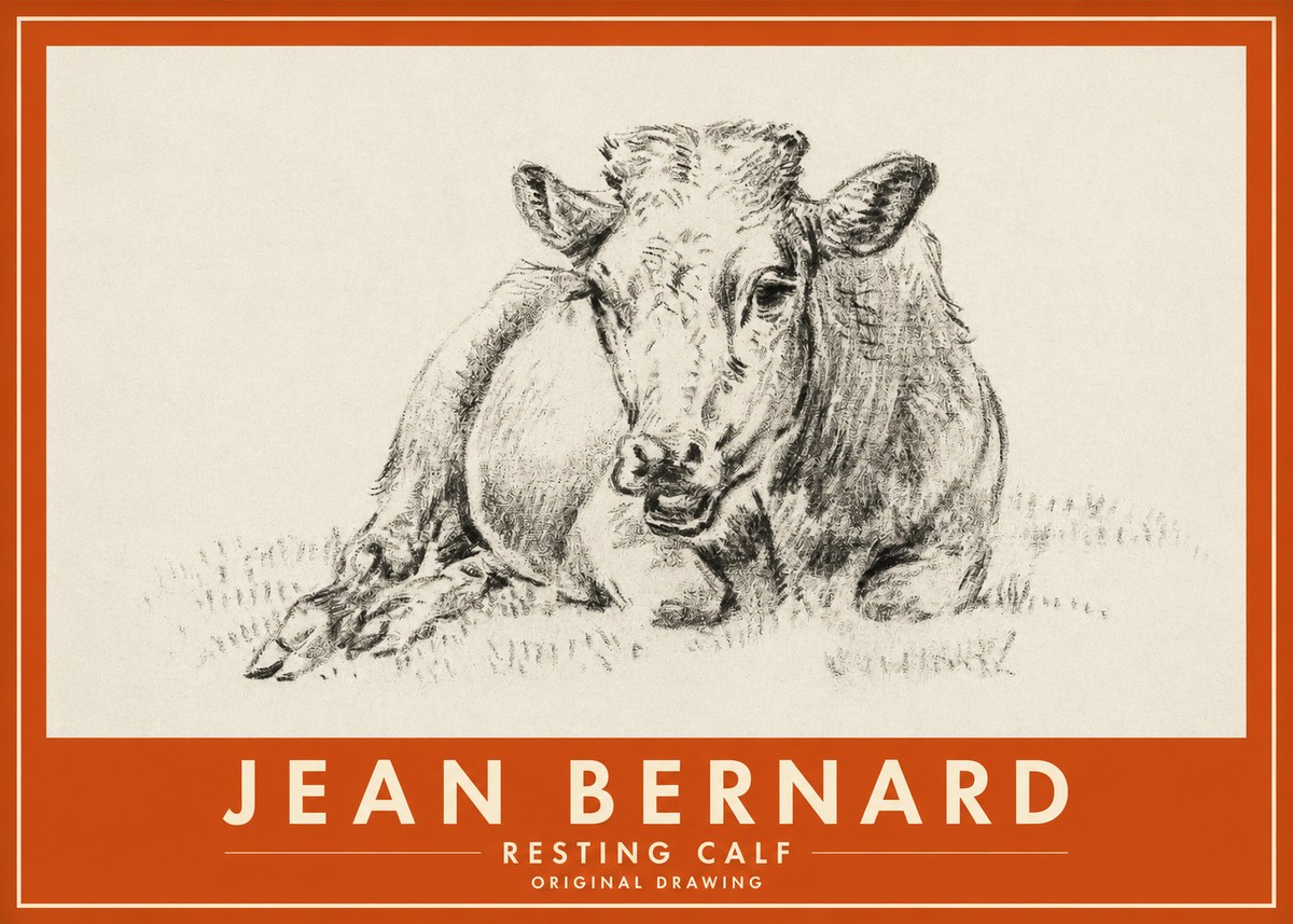 Jean Bernard Resting Calf II No2 - Póster