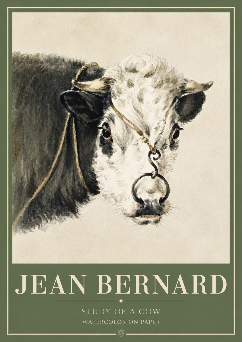 Jean Bernard Study of a Cow I No3 - Póster