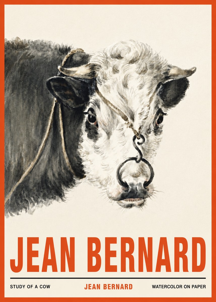 Jean Bernard Study of a Cow I No4 - Póster