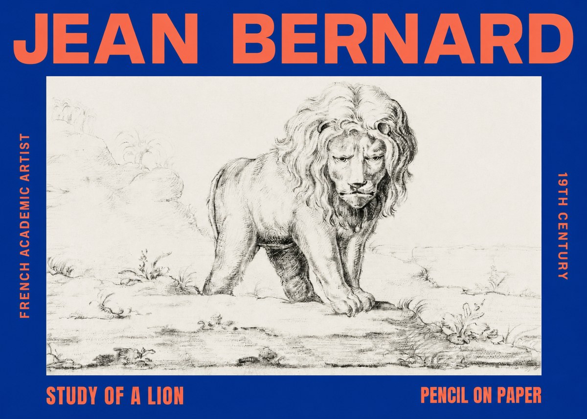 Jean Bernard Study of a Lion I No6 - Póster