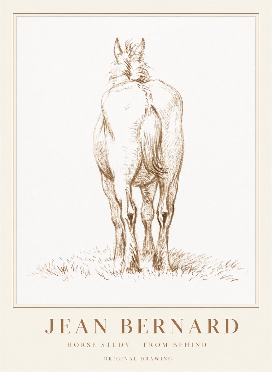 Jean Bernard Horse Study - from Behind No1 - Póster