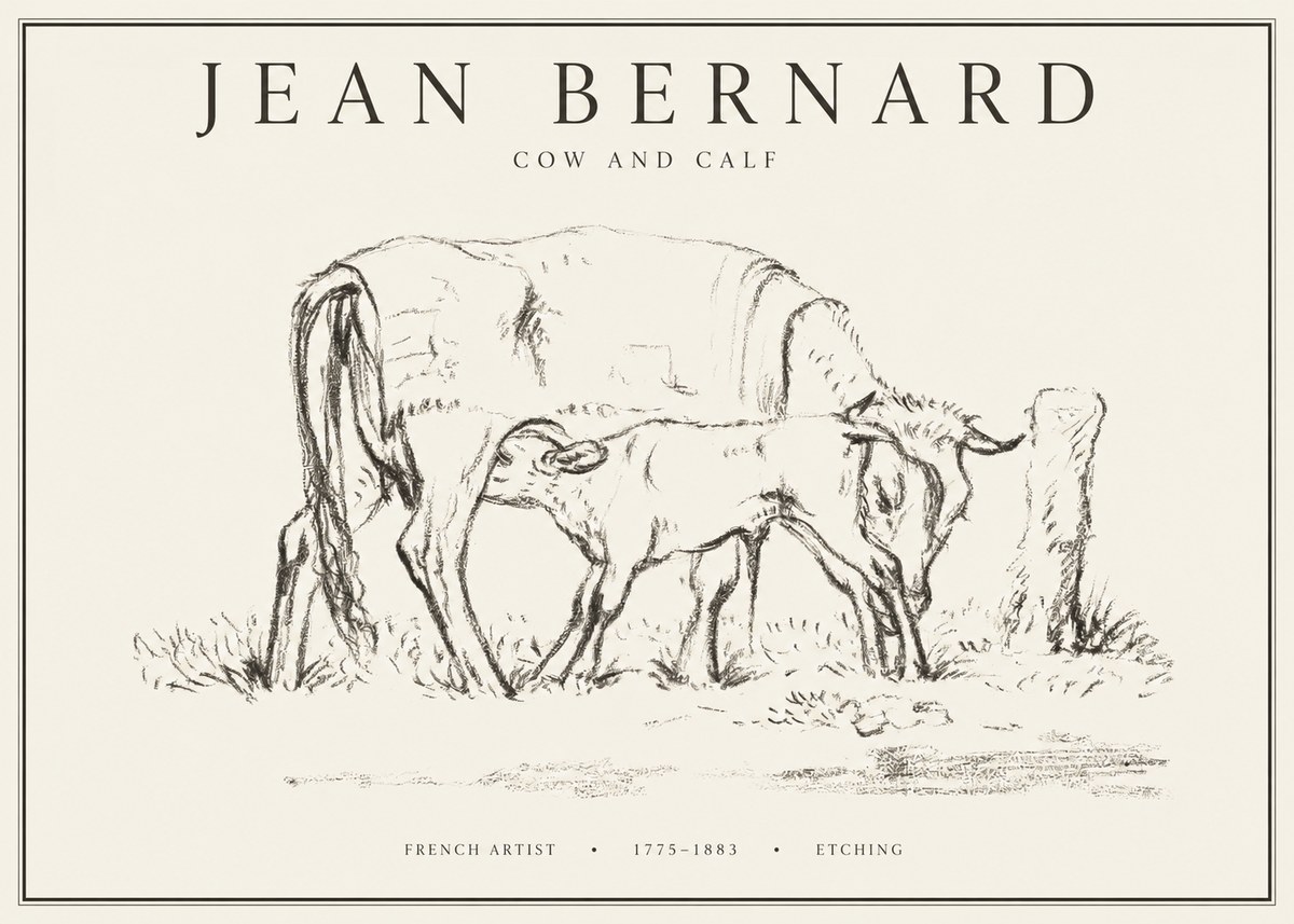 Jean Bernard Cow and Calf I No1 - Póster