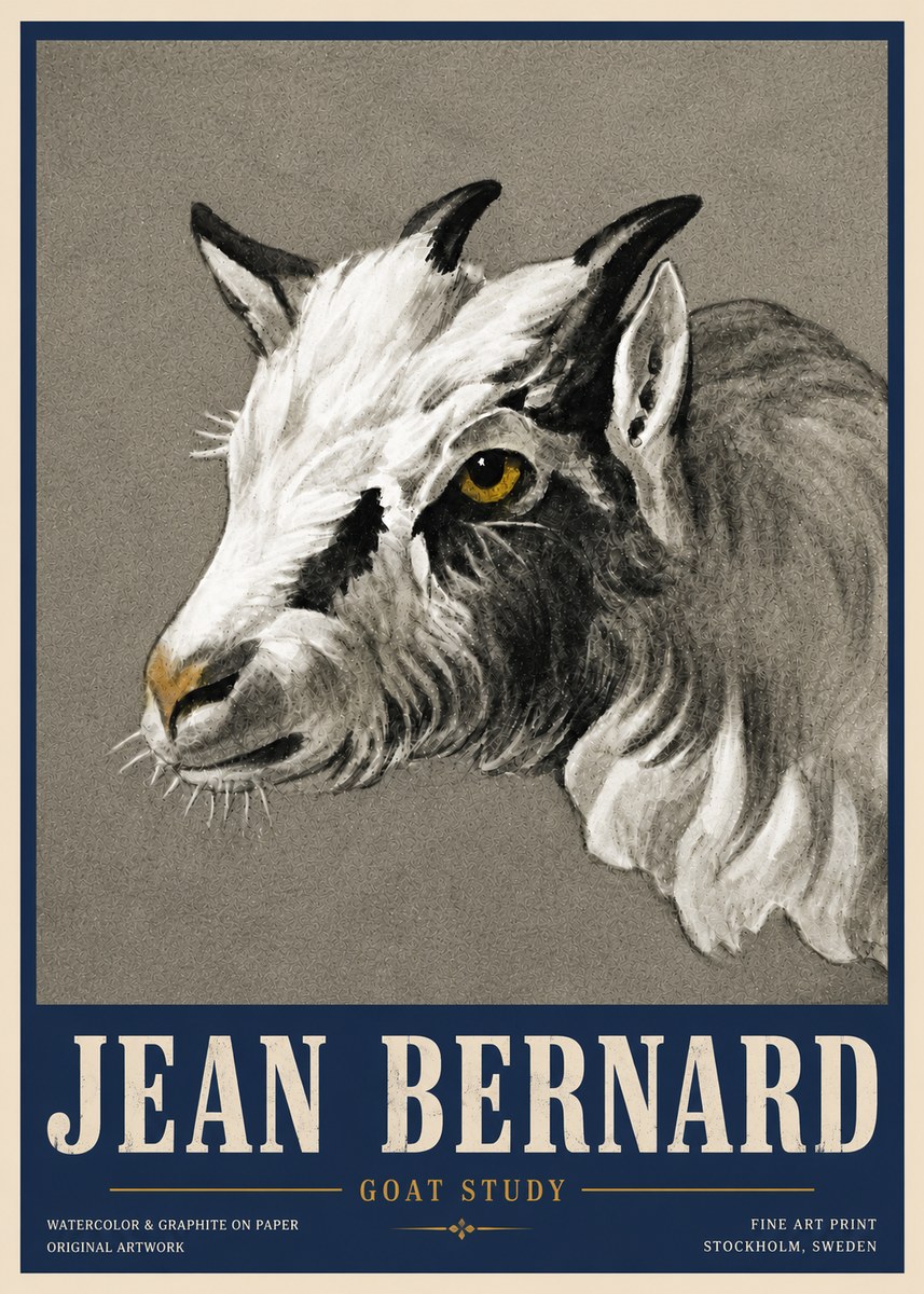 Jean Bernard Goat Study No6 - Póster