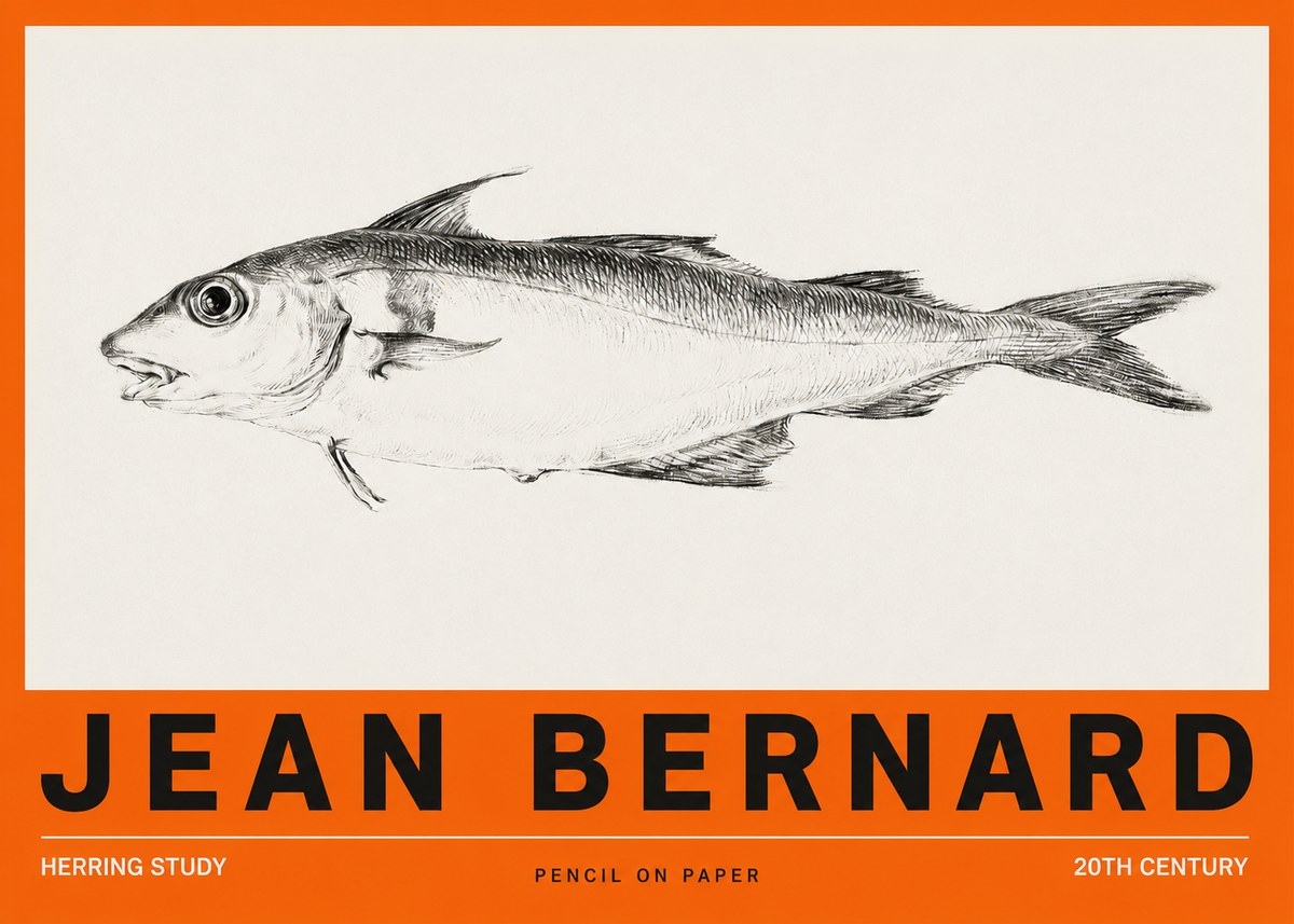 Jean Bernard Herring Study No2 - Póster