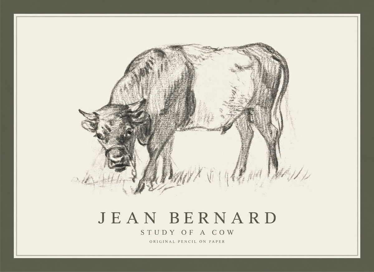 Jean Bernard Study of a Cow II No1 - Póster