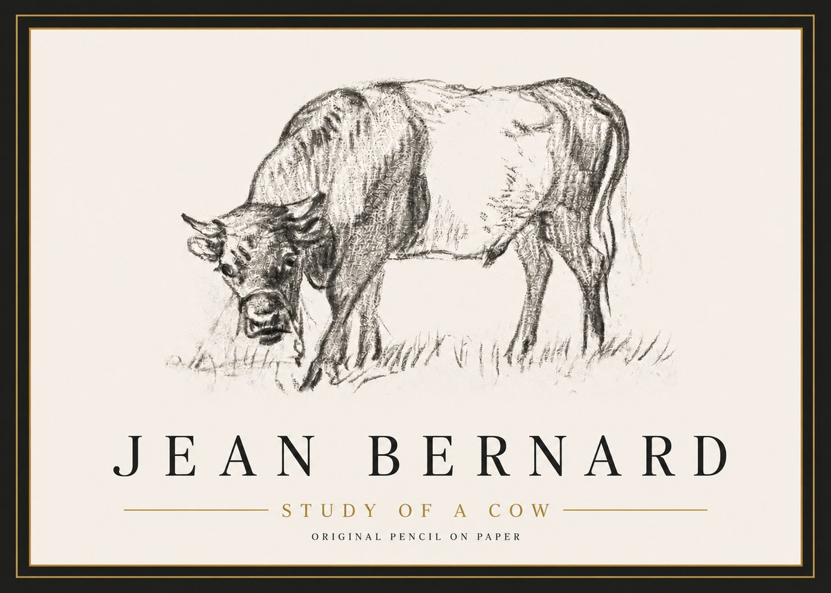 Jean Bernard Study of a Cow II No5 - Póster