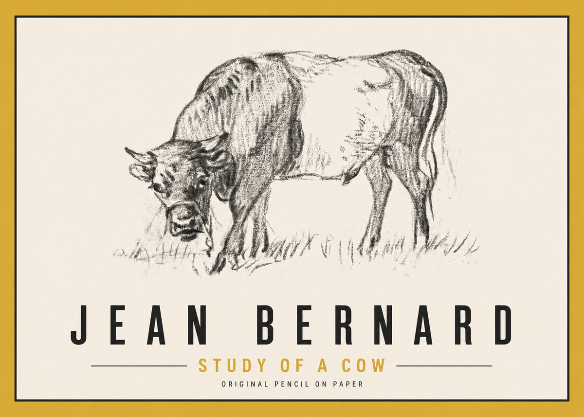 Jean Bernard Study of a Cow II No6 - Póster