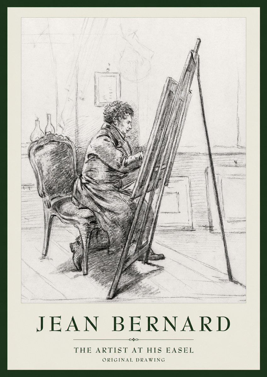 Jean Bernard The Artist at His Easel No1 - Póster