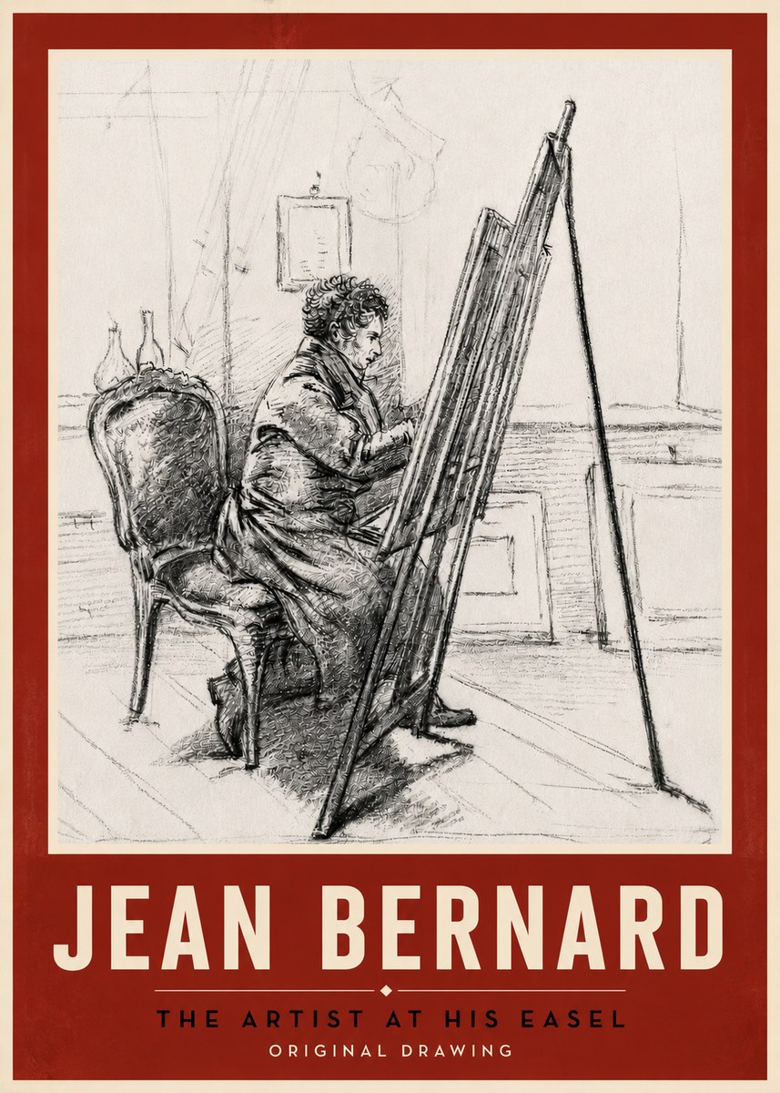 Jean Bernard The Artist at His Easel No5 - Póster