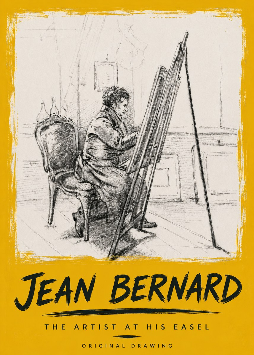 Jean Bernard The Artist at His Easel No6 - Póster