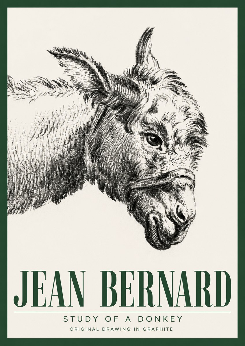 Jean Bernard Study of a Donkey I No3 - Póster