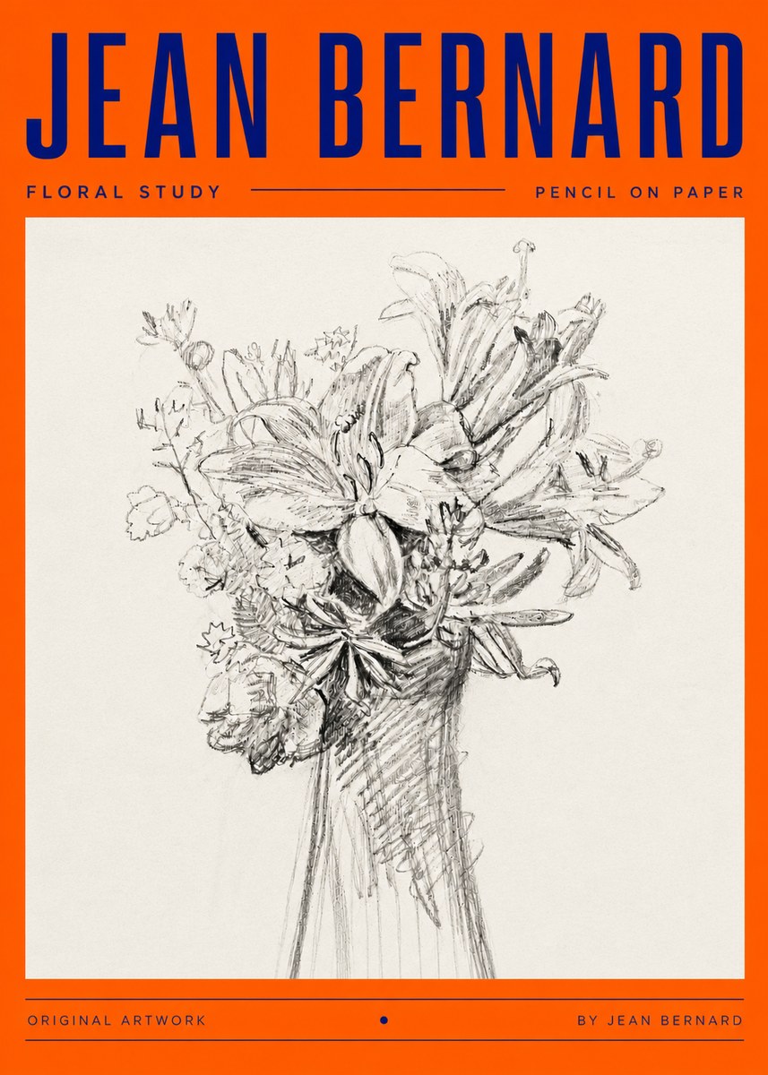 Jean Bernard Bouquet of Lilies No5 - Póster
