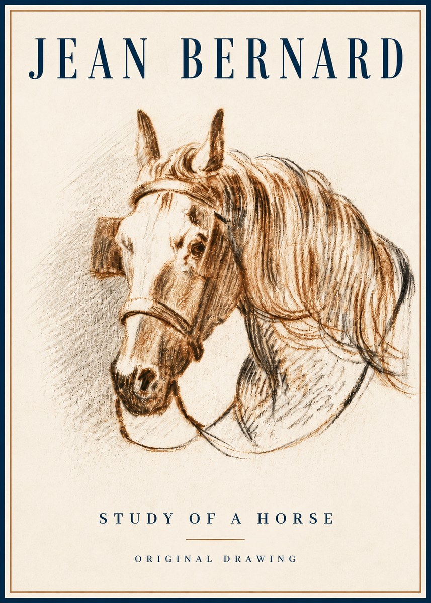 Jean Bernard Study of a Horse V No6 - Póster