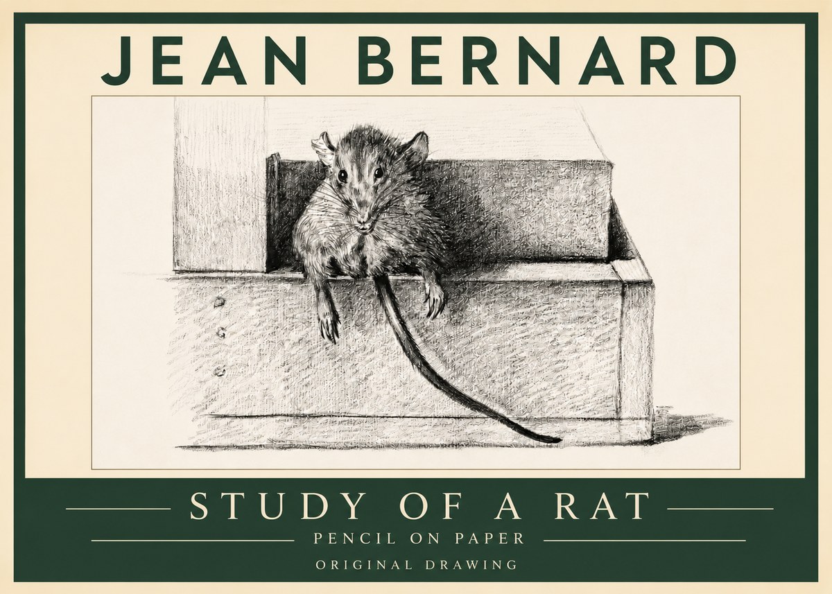 Jean Bernard Study of a Rat I No3 - Póster