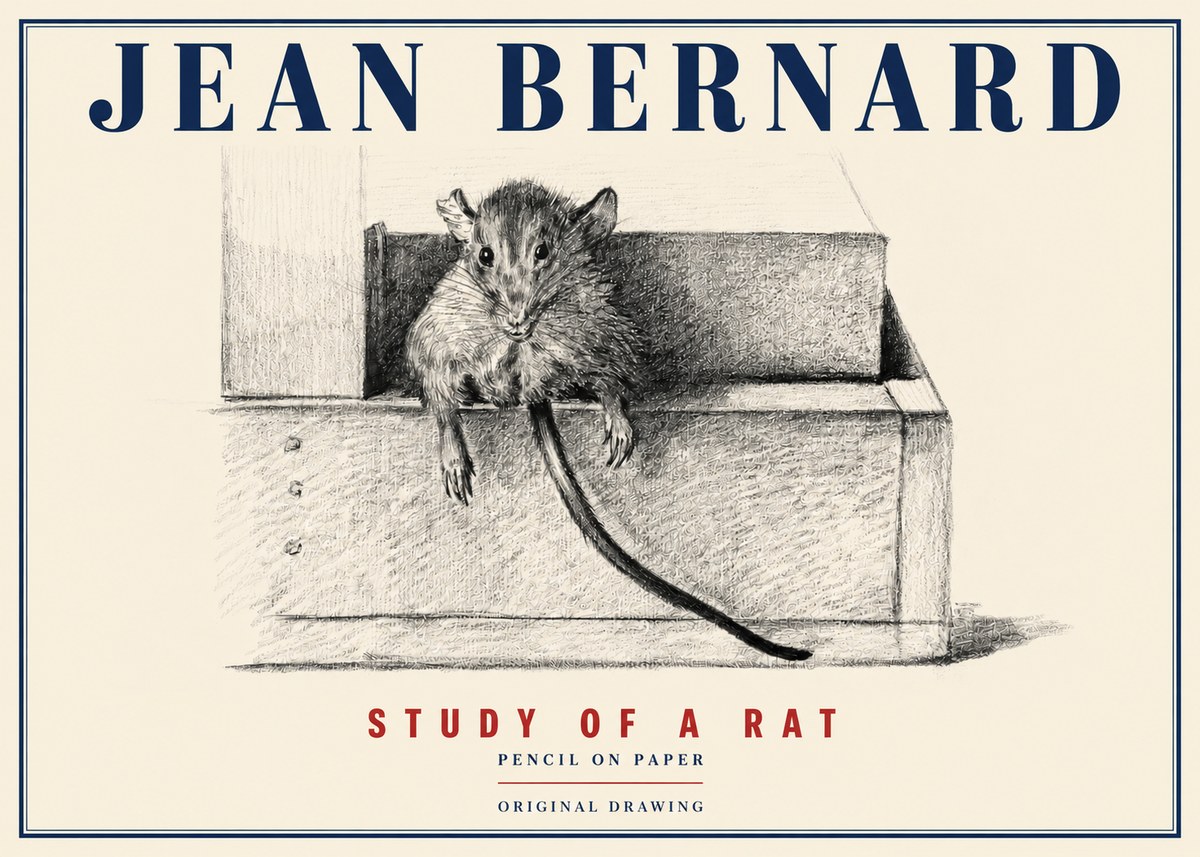 Jean Bernard Study of a Rat I No4 - Póster