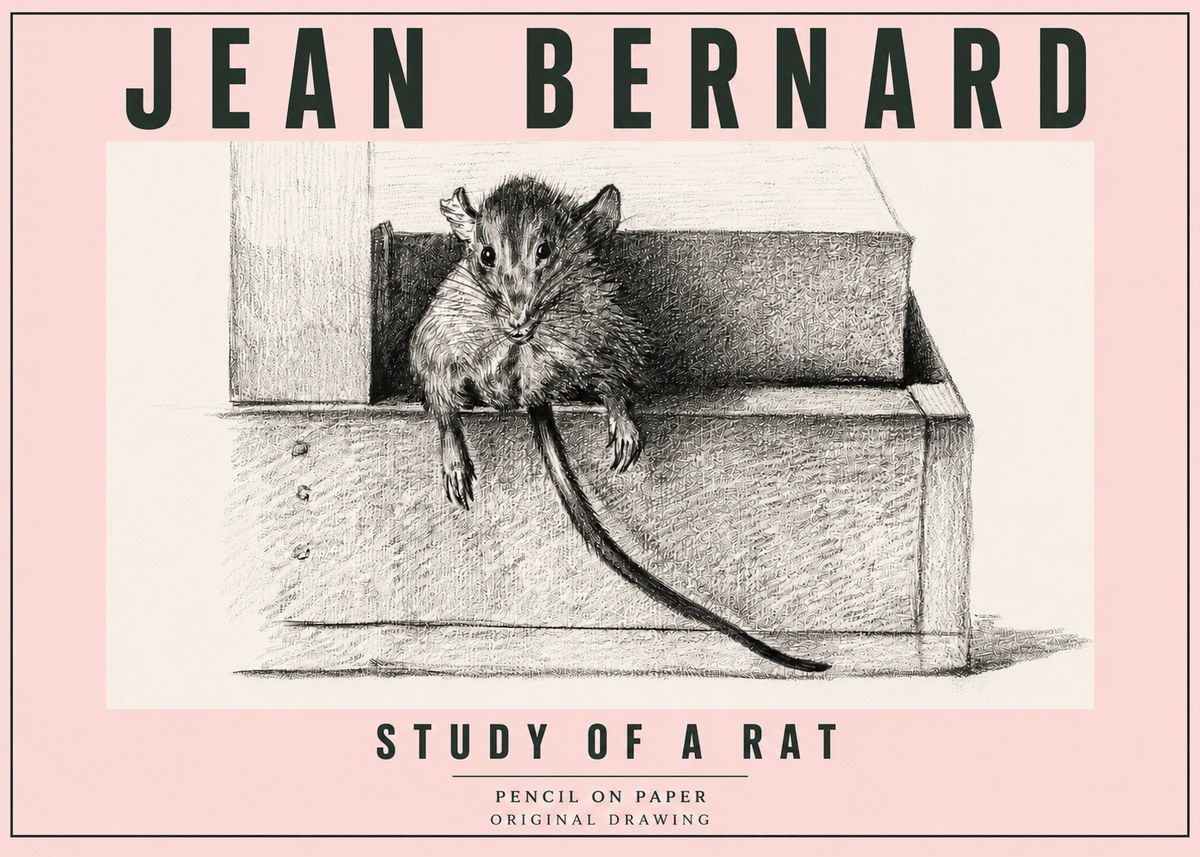 Jean Bernard Study of a Rat I No5 - Póster
