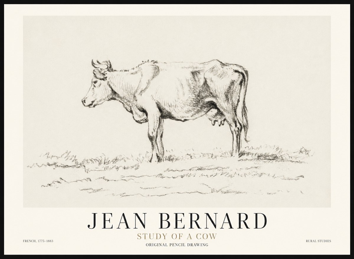 Jean Bernard Study of a Cow III No1 - Póster