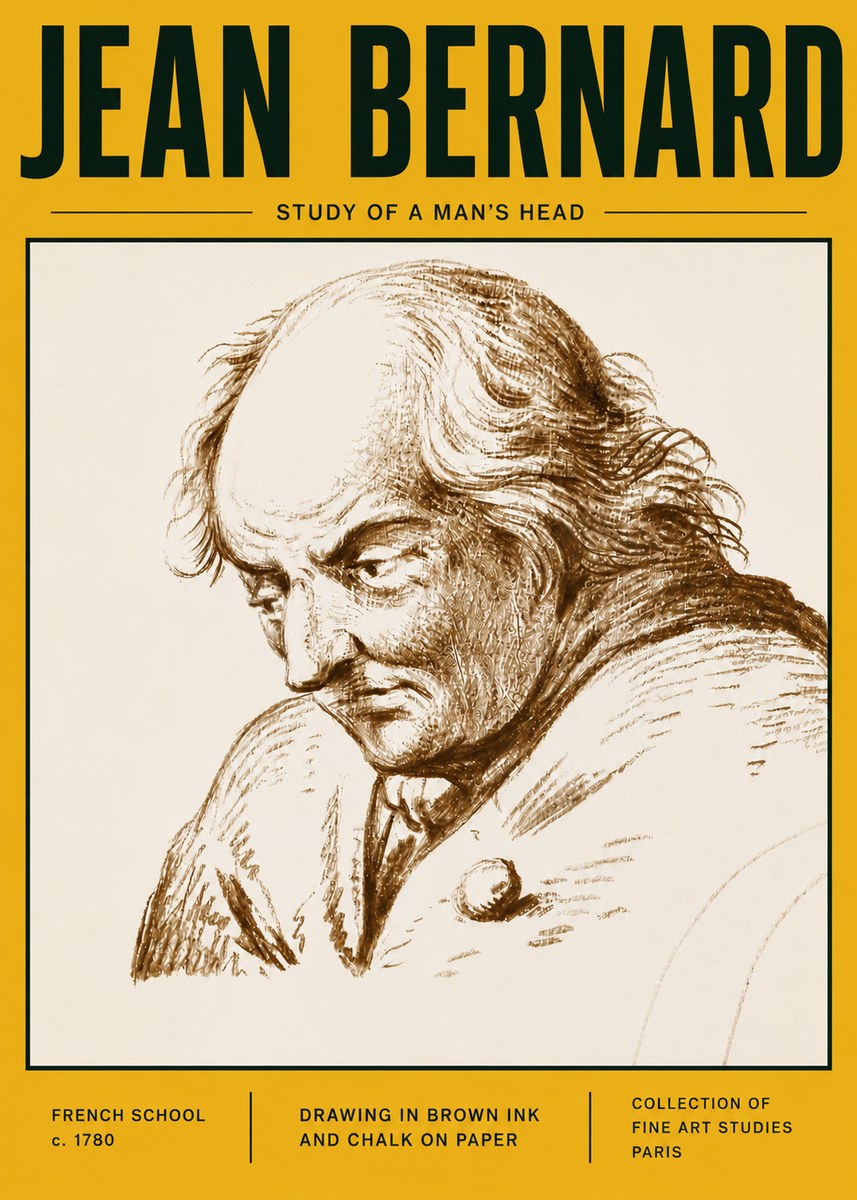 Jean Bernard Study of a Man's Head No6 - Póster