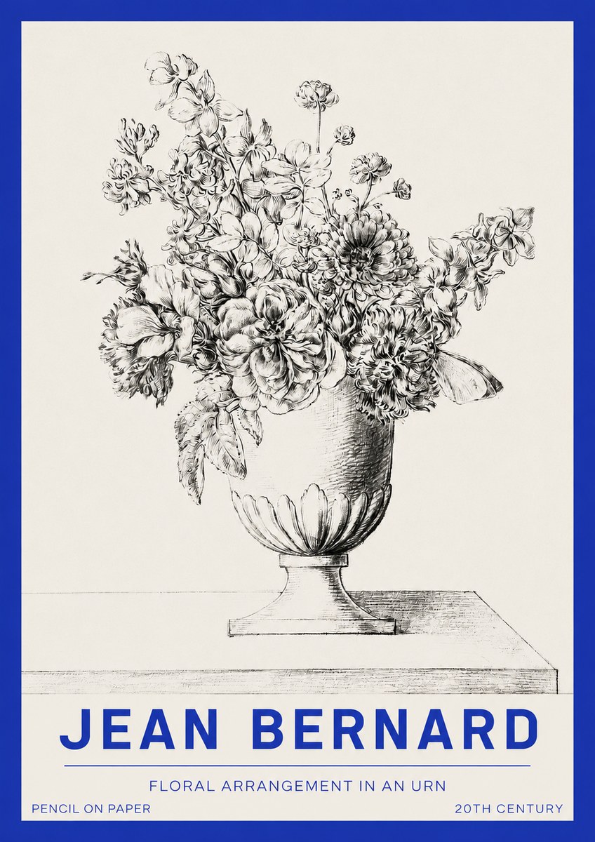 Jean Bernard Floral Arrangement in an Urn No2 - Póster