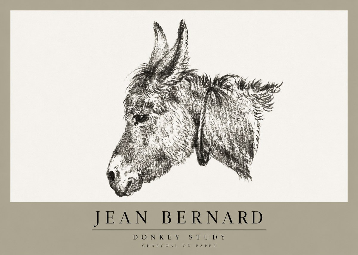 Jean Bernard Donkey Study III No1 - Póster