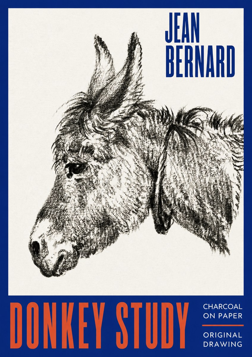 Jean Bernard Donkey Study III No2 - Póster