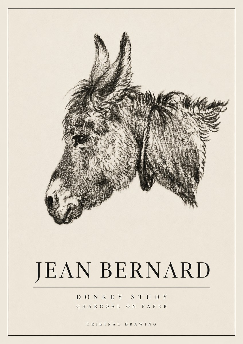Jean Bernard Donkey Study III No3 - Póster