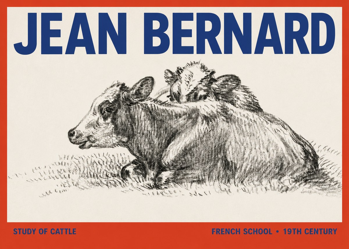 Jean Bernard Study of Cows No3 - Póster