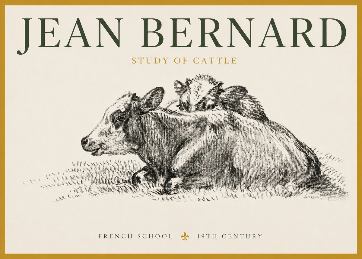 Jean Bernard Study of Cows No4 - Póster