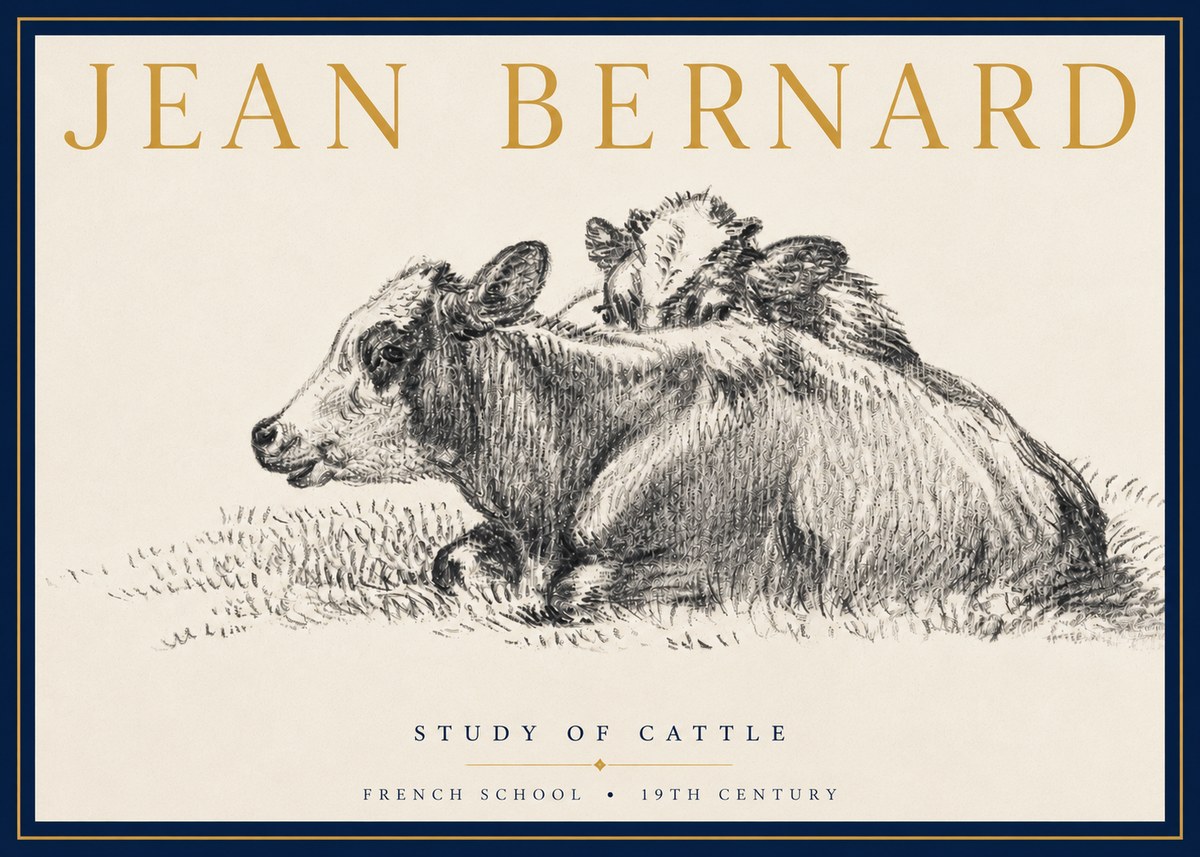 Jean Bernard Study of Cows No5 - Póster