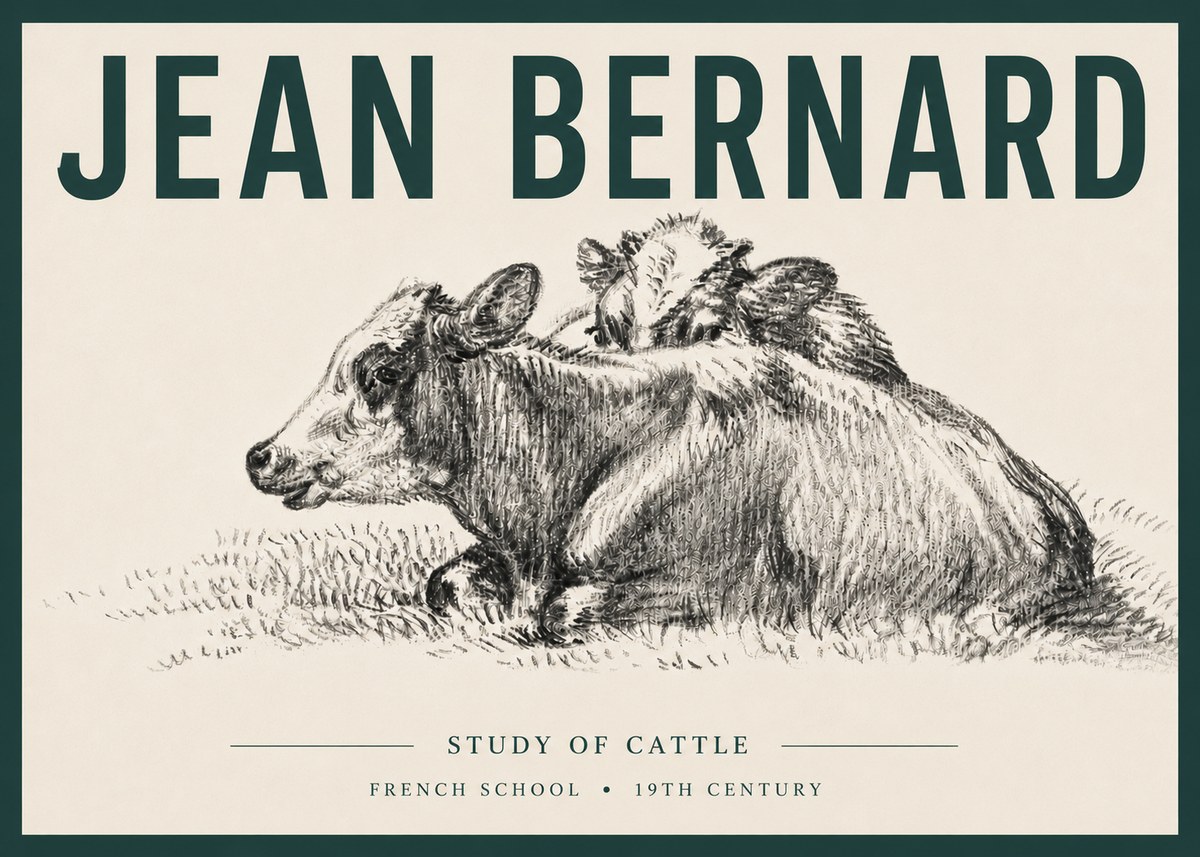Jean Bernard Study of Cows No6 - Póster