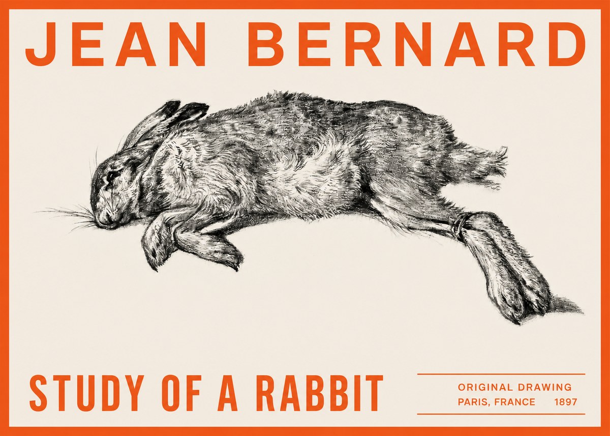 Jean Bernard Study of a Rabbit No2 - Póster