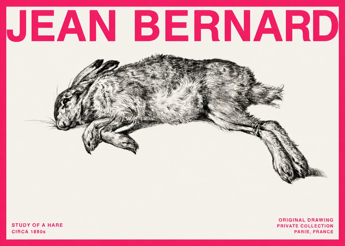 Jean Bernard Study of a Rabbit No4 - Póster