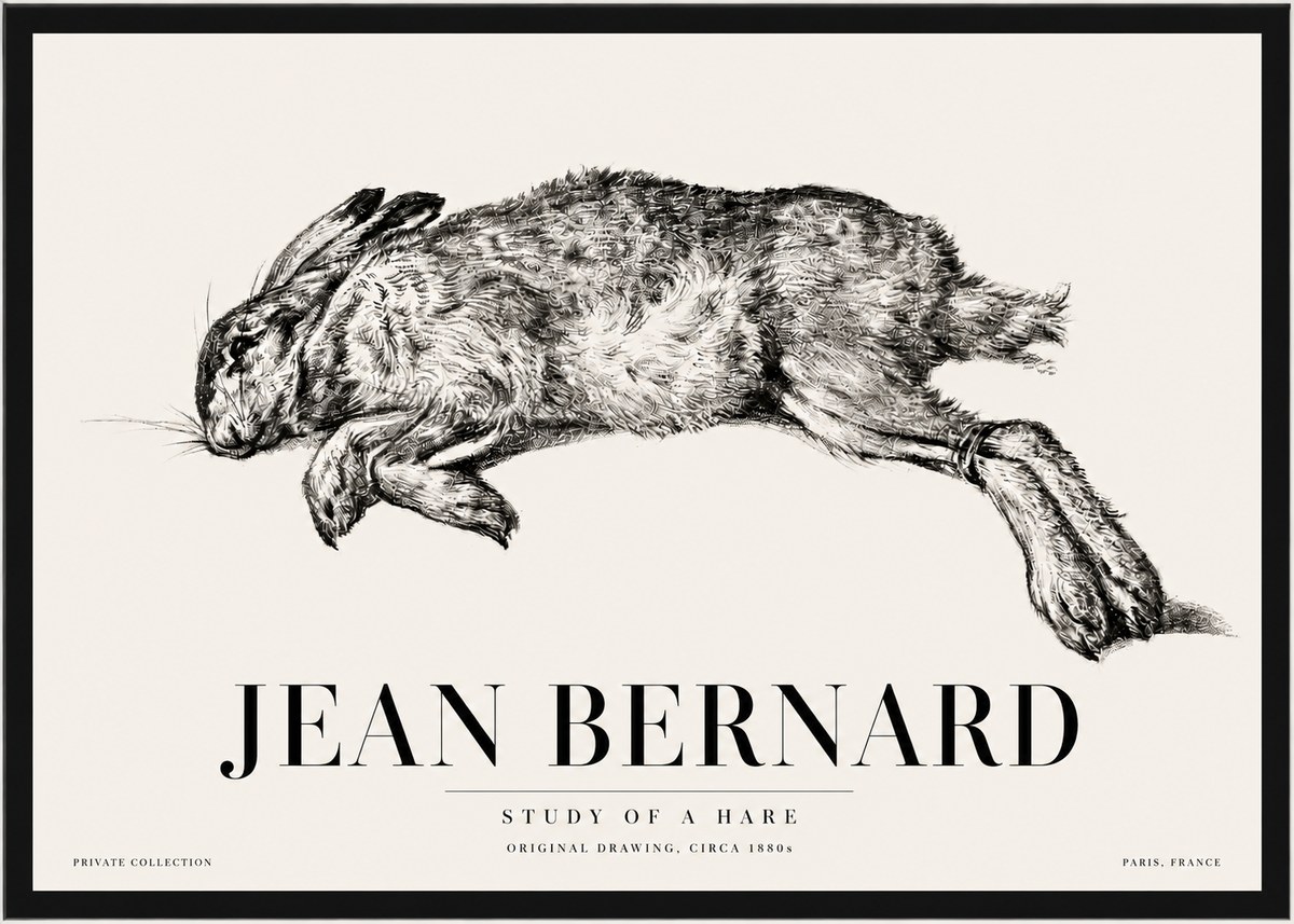 Jean Bernard Study of a Rabbit No5 - Póster