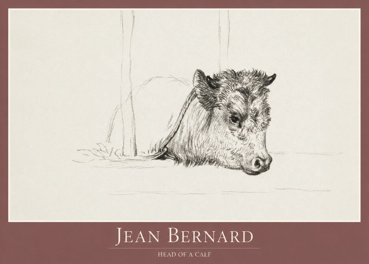 Jean Bernard Study of a Calf I No2 - Póster