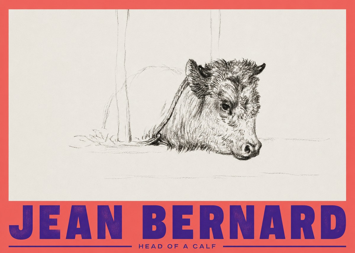 Jean Bernard Study of a Calf I No3 - Póster