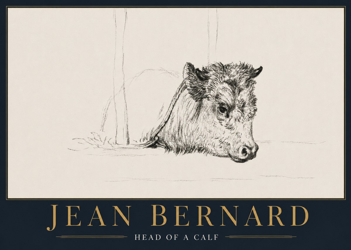 Jean Bernard Study of a Calf I No5 - Póster