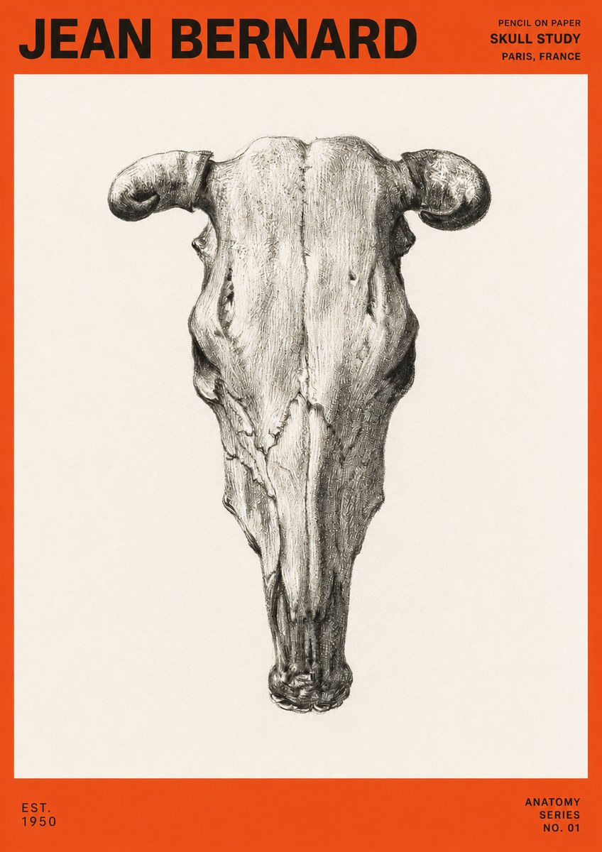 Jean Bernard Skull Study No3 - Póster