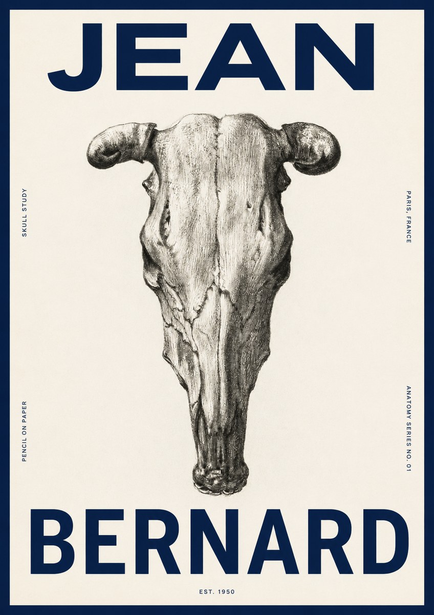 Jean Bernard Skull Study No4 - Póster