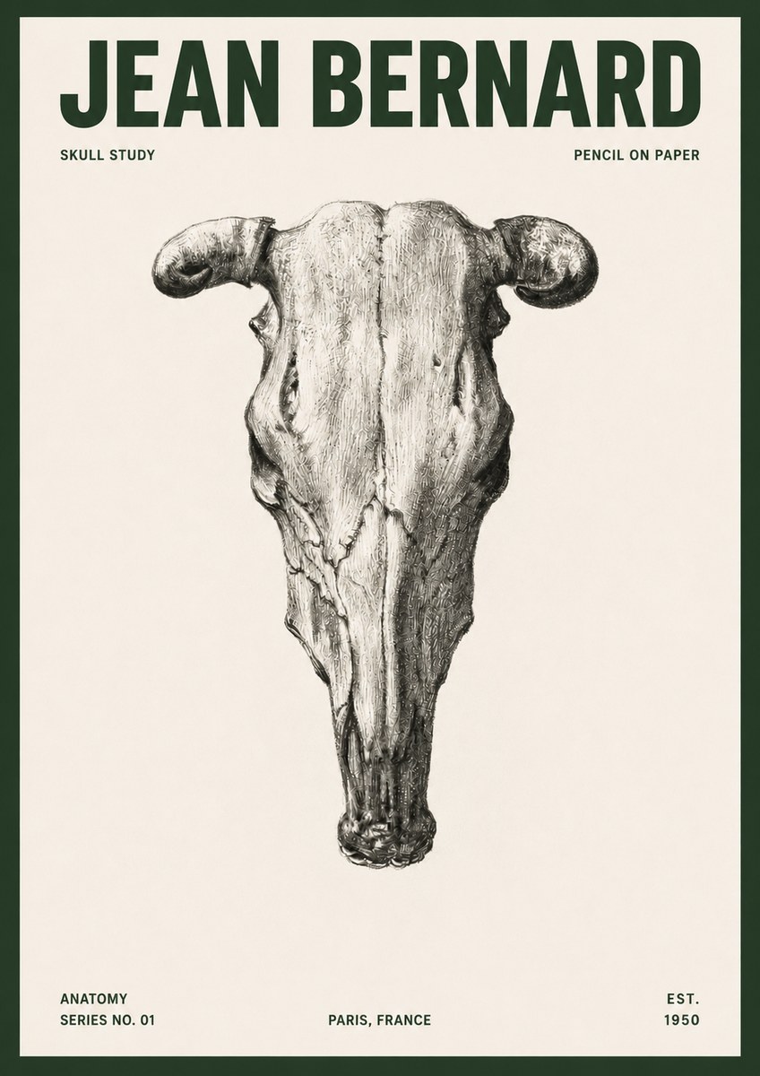 Jean Bernard Skull Study No5 - Póster