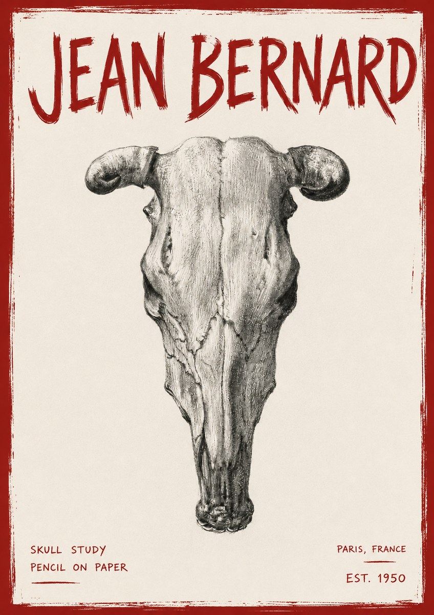 Jean Bernard Skull Study No6 - Póster