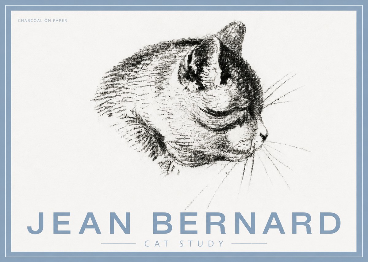 Jean Bernard Cat Study IV No5 - Póster